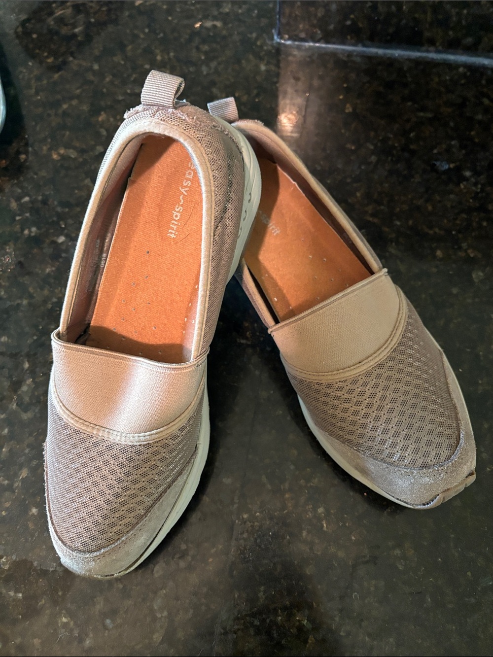 Slip-On Walking Shoes in Light Taupe -